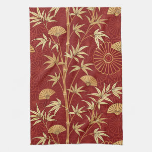 Linge De Cuisine Bambou cramoisi Est-Asiatique (2)