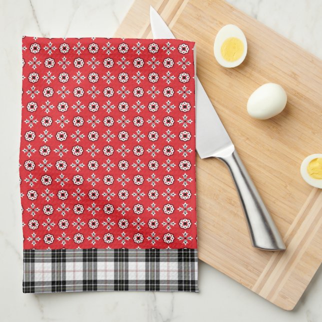 Linge De Cuisine Bandana Boho Rouge (Quart Plié)
