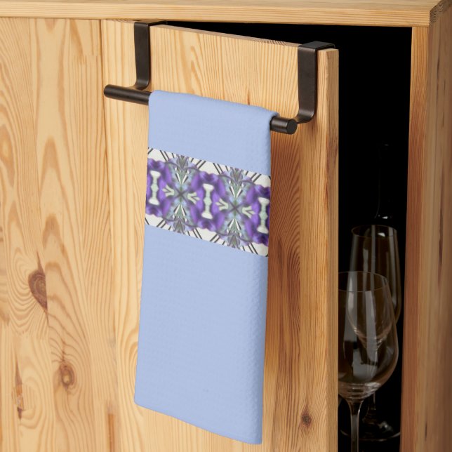 Linge De Cuisine Bande à motif mauve violet accentuée (Pliage en tiers)