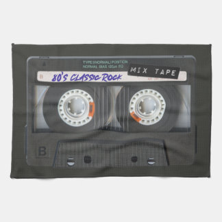 Linge De Cuisine Bande Cassette Années 80 Noir Mix Bande Vintage