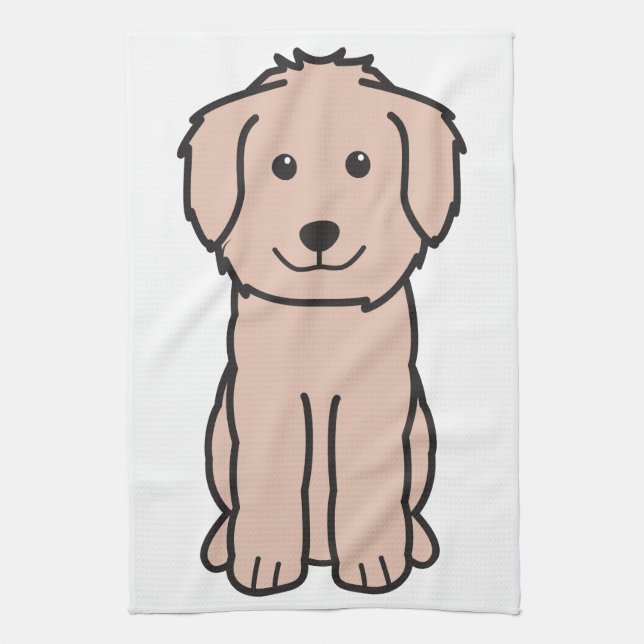 Linge De Cuisine Bande dessinée de chien de Goldendoodle (Vertical)