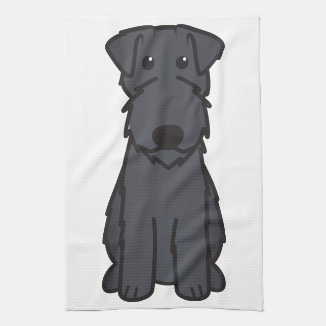 Linge De Cuisine Bande dessinée de chien de Terrier de bleu de (Vertical)