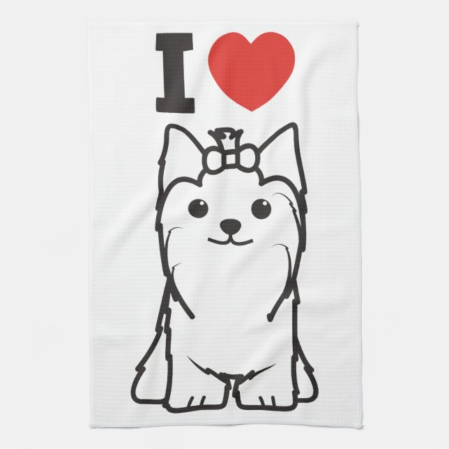 Linge De Cuisine Bande dessinée de chien de Yorkshire Terrier (Vertical)
