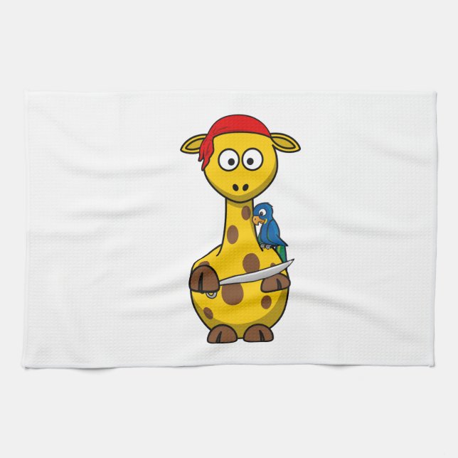 Linge De Cuisine Bande dessinée de girafe de pirate (Horizontal)