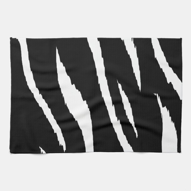 Linge De Cuisine Bande noire et blanche (Horizontal)