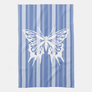 Linge De Cuisine Bande victorienne du Danube avec papillon