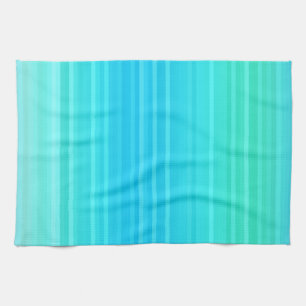 Linge De Cuisine Bandes abstraites pastel bleu sarcelle vert