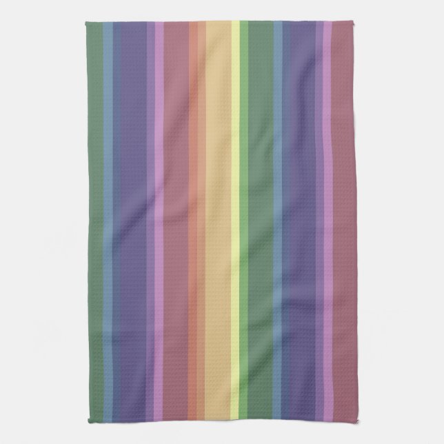 Linge De Cuisine Bandes arc-en-ciel coupées (Vertical)