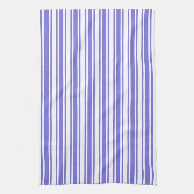 Linge De Cuisine Bandes de bonbons bleu et blanc (Vertical)