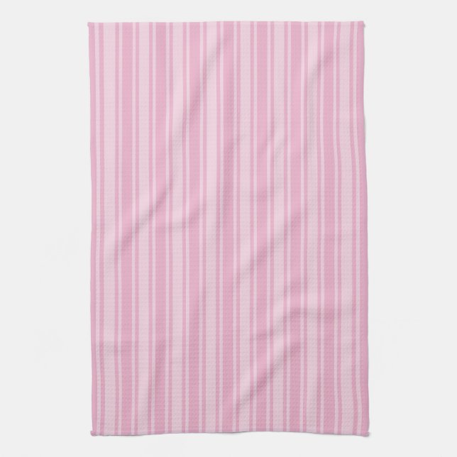 Linge De Cuisine Bandes de bonbons rose pâle (Vertical)