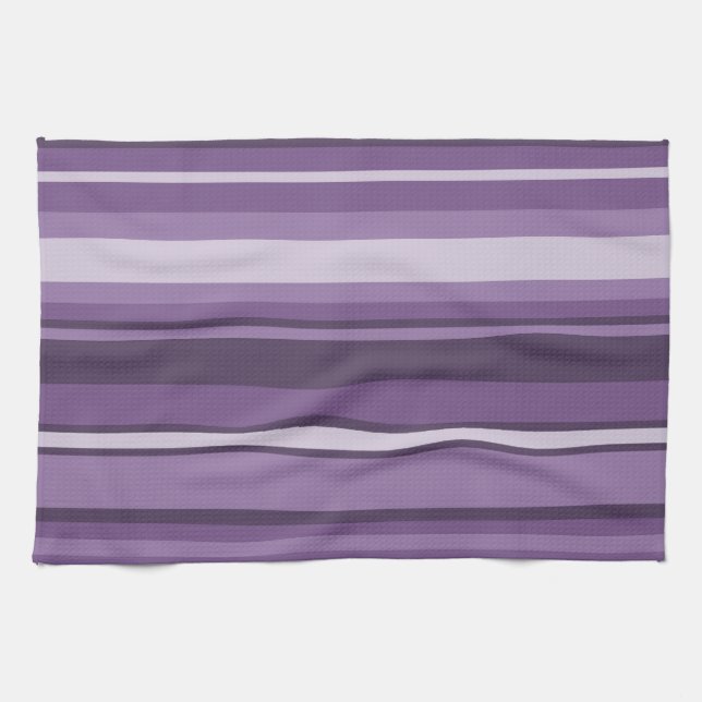 Linge De Cuisine Bandes de lavande (Horizontal)