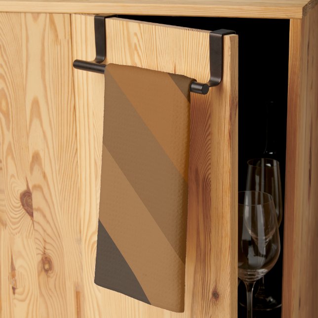 Linge De Cuisine Bandes diagonales Brown rustiques (Pliage en tiers)