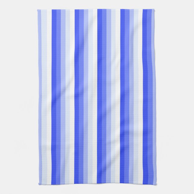 Linge De Cuisine Bandes d'ombre bleu royal (Vertical)