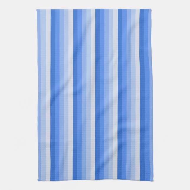 Linge De Cuisine Bandes d'ombre bleues (Vertical)