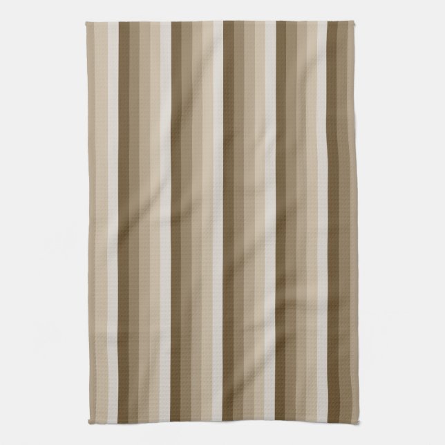 Linge De Cuisine Bandes d'ombre Brown (Vertical)