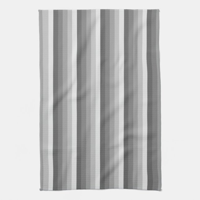 Linge De Cuisine Bandes d'ombre grises (Vertical)
