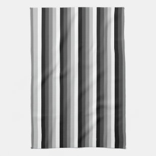 Linge De Cuisine Bandes d'ombre noir et blanc