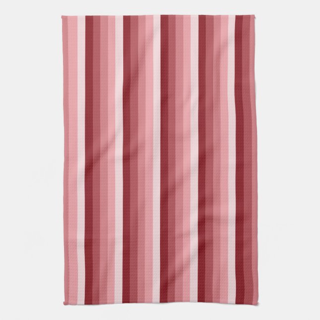 Linge De Cuisine Bandes d'ombre rouges (Vertical)