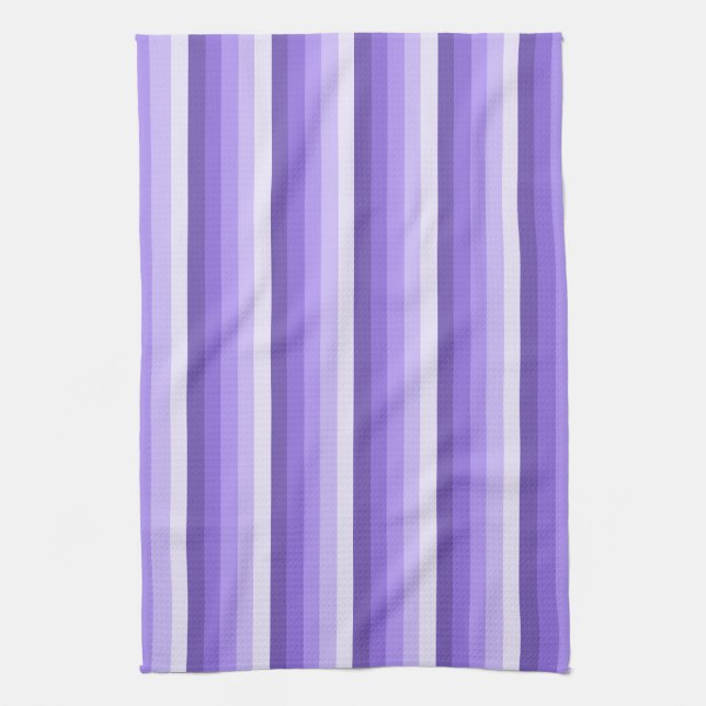 Linge De Cuisine Bandes d'ombre violette (Vertical)