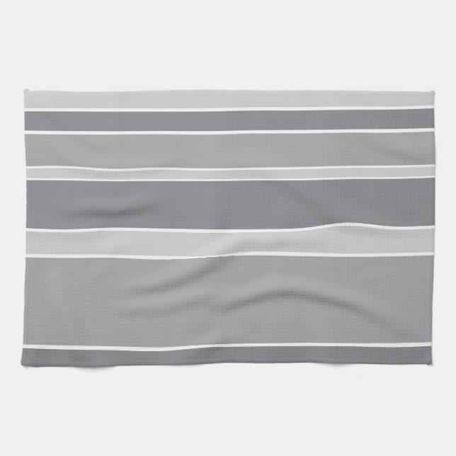 Linge De Cuisine Bandes grises (Horizontal)
