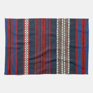Linge De Cuisine Bandes hippies rouges et bleues rétro