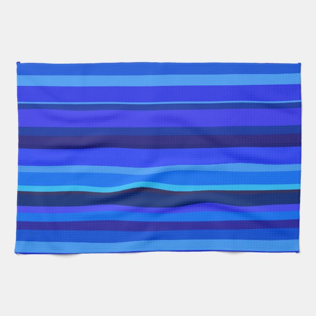 Linge De Cuisine Bandes horizontales bleues (Horizontal)