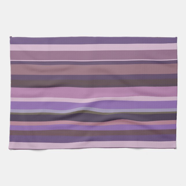 Linge De Cuisine Bandes horizontales mauves (Horizontal)