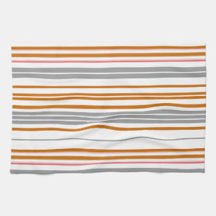 Linge De Cuisine Bandes marron gris mignonne