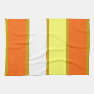 Linge De Cuisine Bandes orange, jaune, blanche et or
