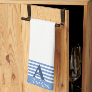 Linge De Cuisine Bandes personnalisées à rayures blanches personnal