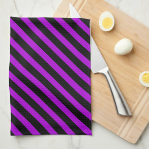Linge De Cuisine Bandes pourpres et noires