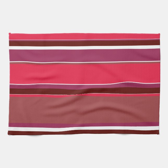 Linge De Cuisine Bandes rouges (Horizontal)