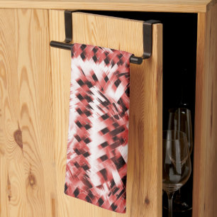 Linge De Cuisine Bandes rouges croisées avec dégradé ou poli