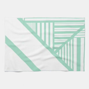 Linge De Cuisine Bandes triangulaires - Vert et blanc de menthe