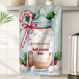 Linge De Cuisine Bar à Chocolat Chaud Personnalisé Noël Mignon
