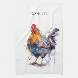 Linge De Cuisine Barnyard Splendor : Hen aquarelle, personnalisé