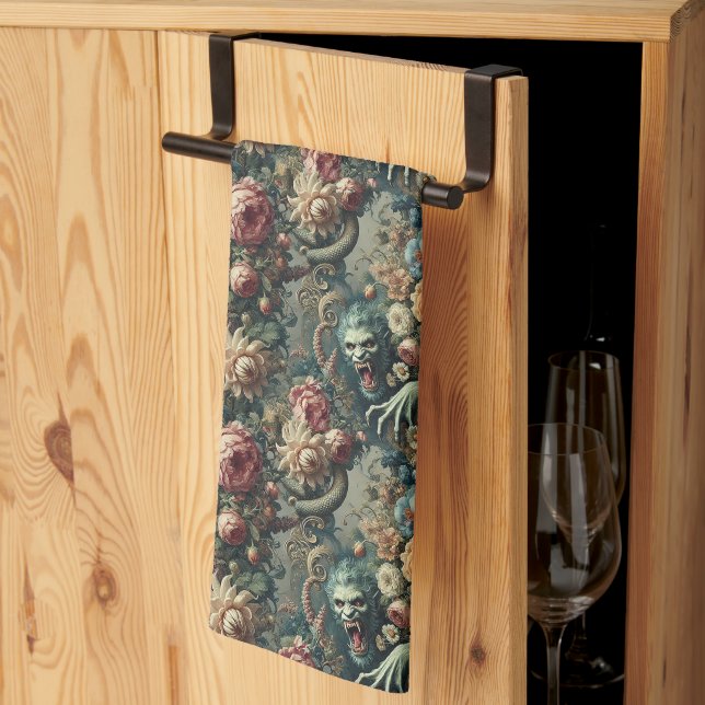 Linge De Cuisine Baroque Peril - gothique victorien (Pliage en tiers)