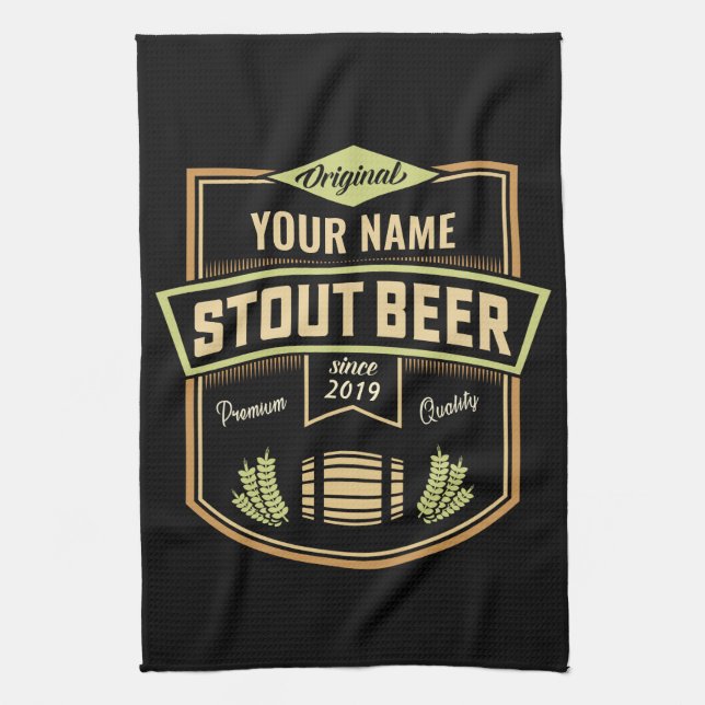 Linge De Cuisine Barre Étiquette de brassage de bière foncée Stout  (Vertical)