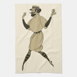 Linge De Cuisine Base-ball vintage, joueur de baseball victorien