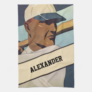 Linge De Cuisine Baseball Batteur Vintage Sport, Art Stylisé