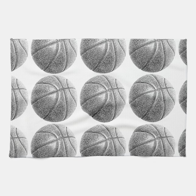 Linge De Cuisine Basket-ball avec effet crayon (Horizontal)