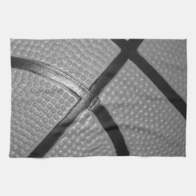 Linge De Cuisine Basket-ball noir et blanc (Horizontal)