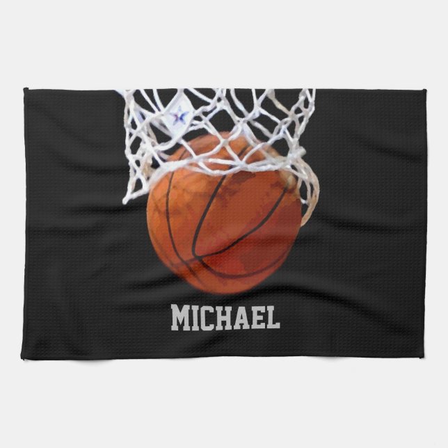 Linge De Cuisine Basket-ball Votre nom (Horizontal)
