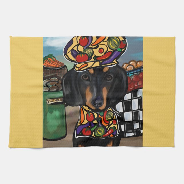 Linge De Cuisine Basset allemand       (Horizontal)