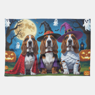 Linge De Cuisine Basset Hound Chiens Citrouille Halloween Funny
