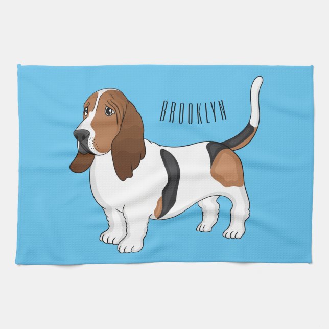 Linge De Cuisine Basset hound dessin de chien (Horizontal)
