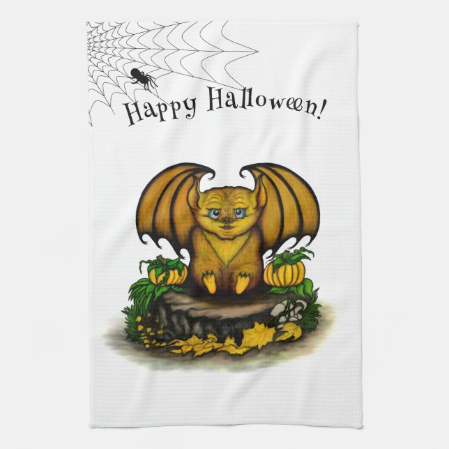 Linge De Cuisine Bat d'Halloween mignonne (Vertical)