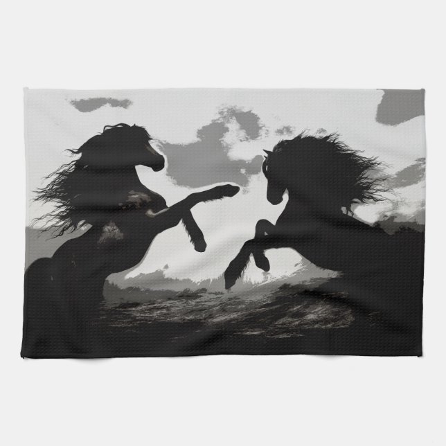 Linge De Cuisine Bataille des Chevaux - Art Equin (Horizontal)