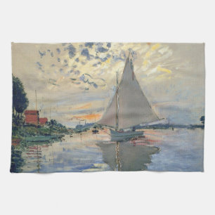 Linge De Cuisine Bateau à voile de Monet Impressionnisme français C