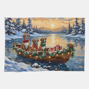Linge De Cuisine Bateau de Noël Boxer Fêtes